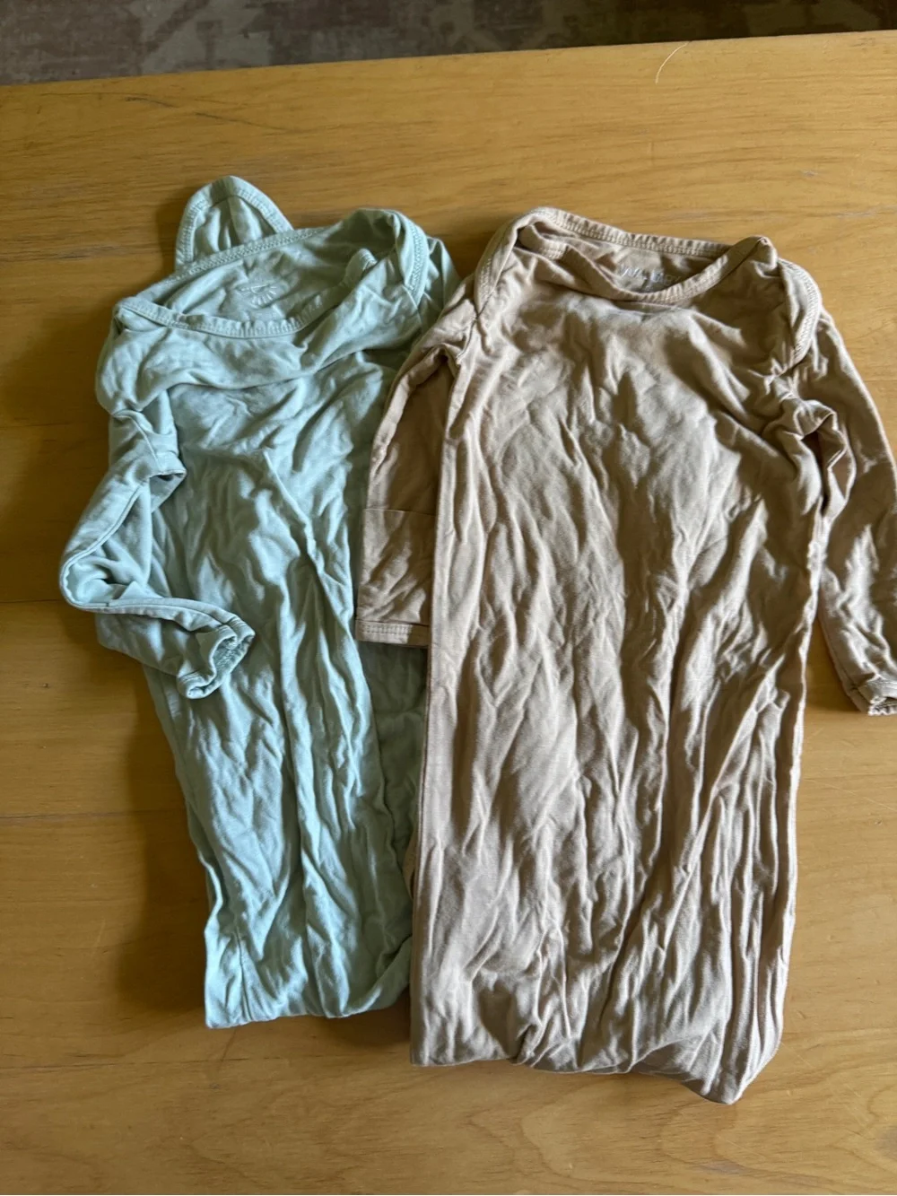 Kids Knotted Nightgown Sleep Sack - Sage Green and Light Brown